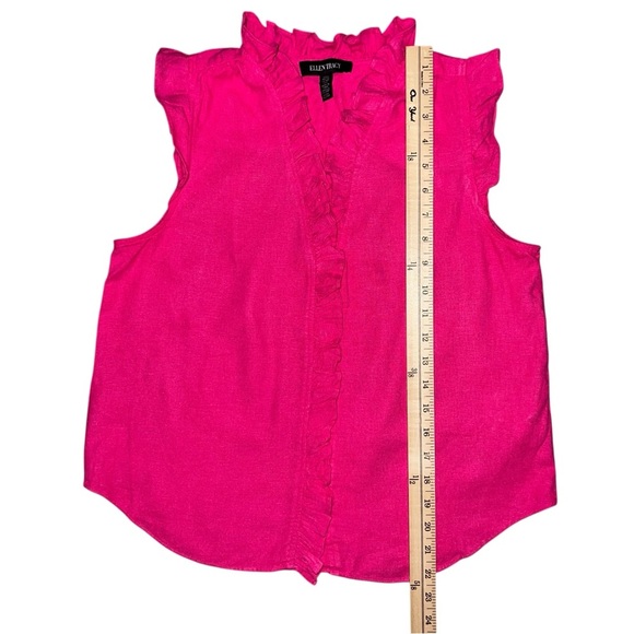 Ellen Tracy top ruffled collar size small - Picture 6 of 6